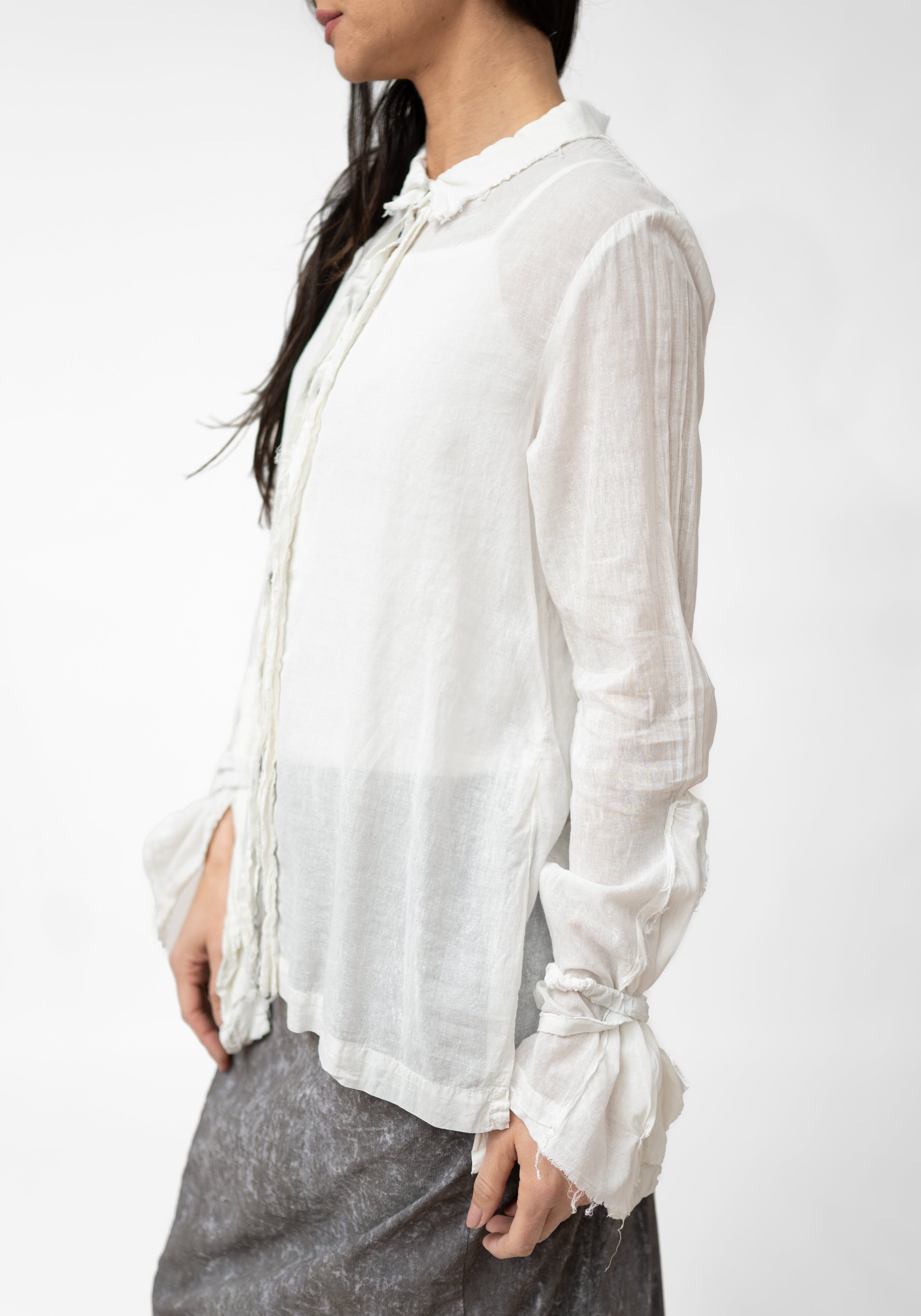 Tailored Blouse With Distressed Lace Cuffs - December Thieves