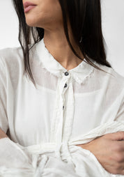 Tailored Blouse With Distressed Lace Cuffs - December Thieves