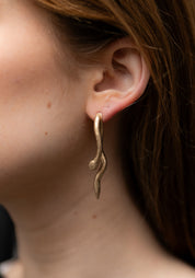 Bronze Serpent Ear Jacket Earrings