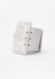 Selenite Slab Leather Bracelet