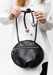 Paua Black Leather Belt Bag