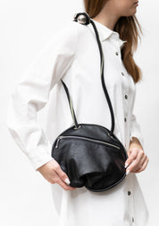 Paua Black Leather Belt Bag