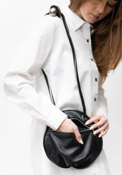 Paua Black Leather Belt Bag