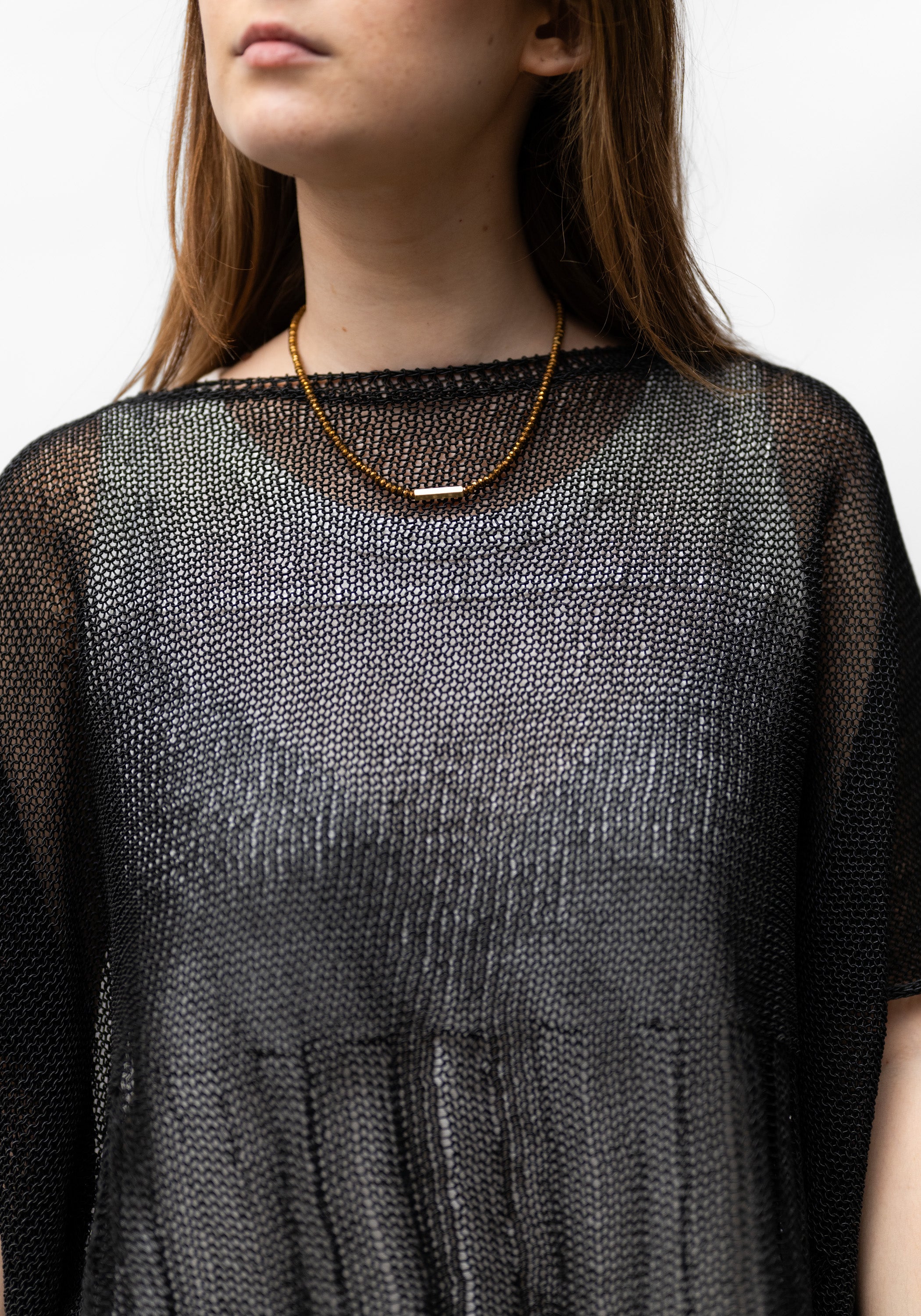 Dainty Bronze Hematite and Brass Hex Bolt Necklace