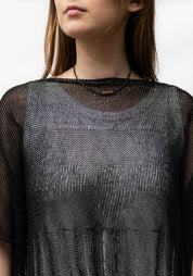 Dainty Black Zirconium and Brass Hex Bolt Necklace