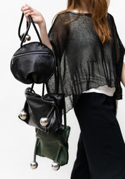 Paua Black Leather Belt Bag