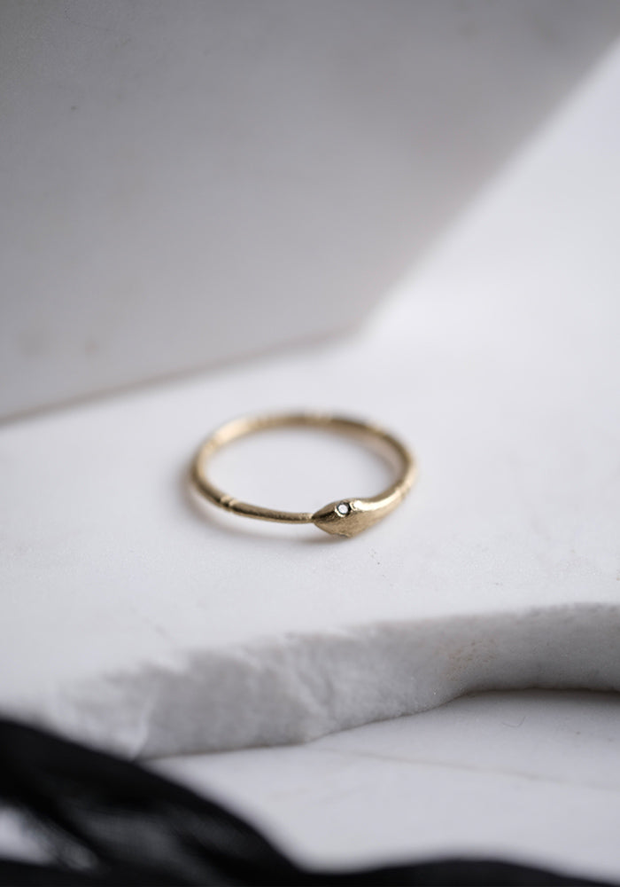 Acanthus Gold Diamond Large Ouroboros Ring