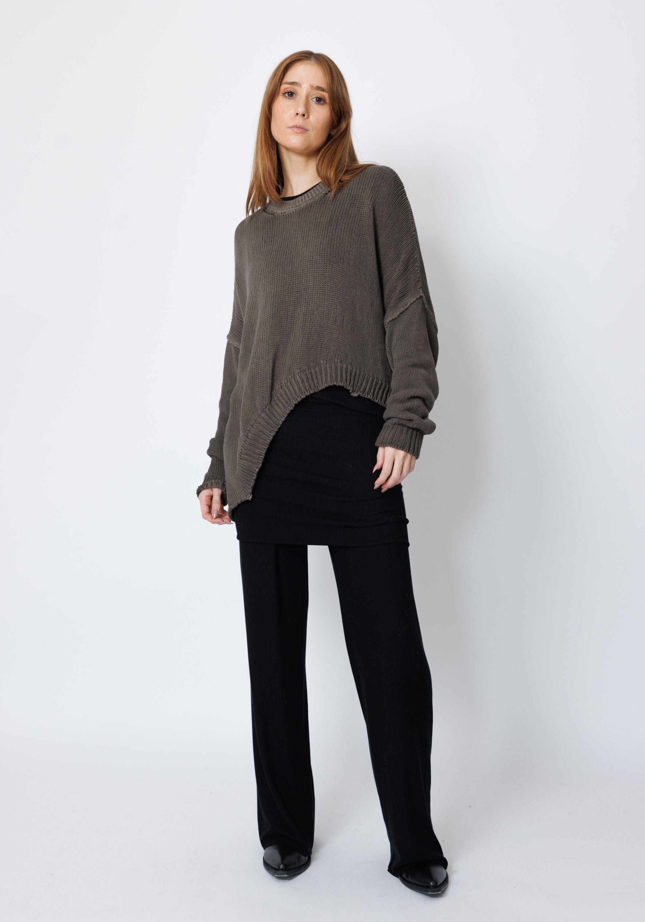 Elypse Asymmetric Oversized Knit Pullover