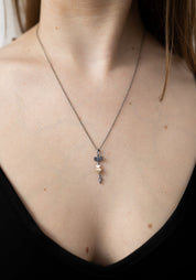 14k Gold, Oxidized Sterling and Diamond Love Struck Arrow Necklace - December Thieves