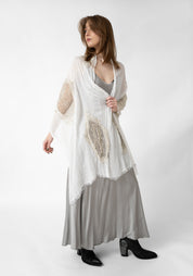 Gavia Cream Leather Insets Modal Scarf - December Thieves