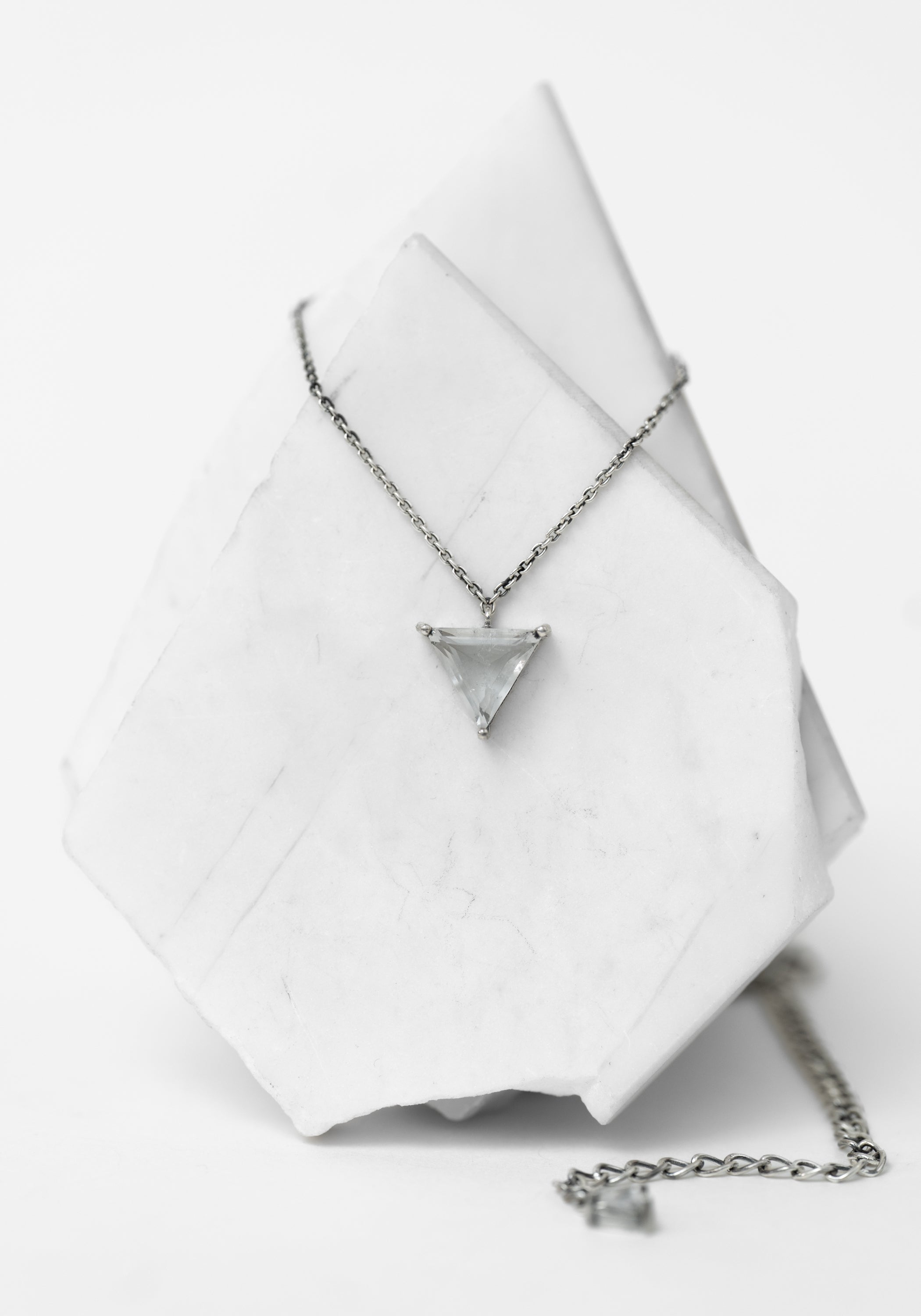 Sterling and Petite Triangle Quartz Necklace - December Thieves