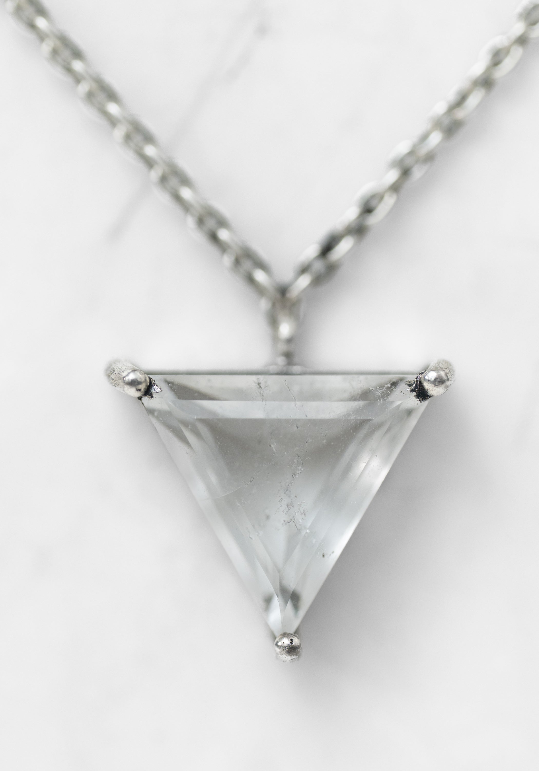 Sterling and Petite Triangle Quartz Necklace - December Thieves