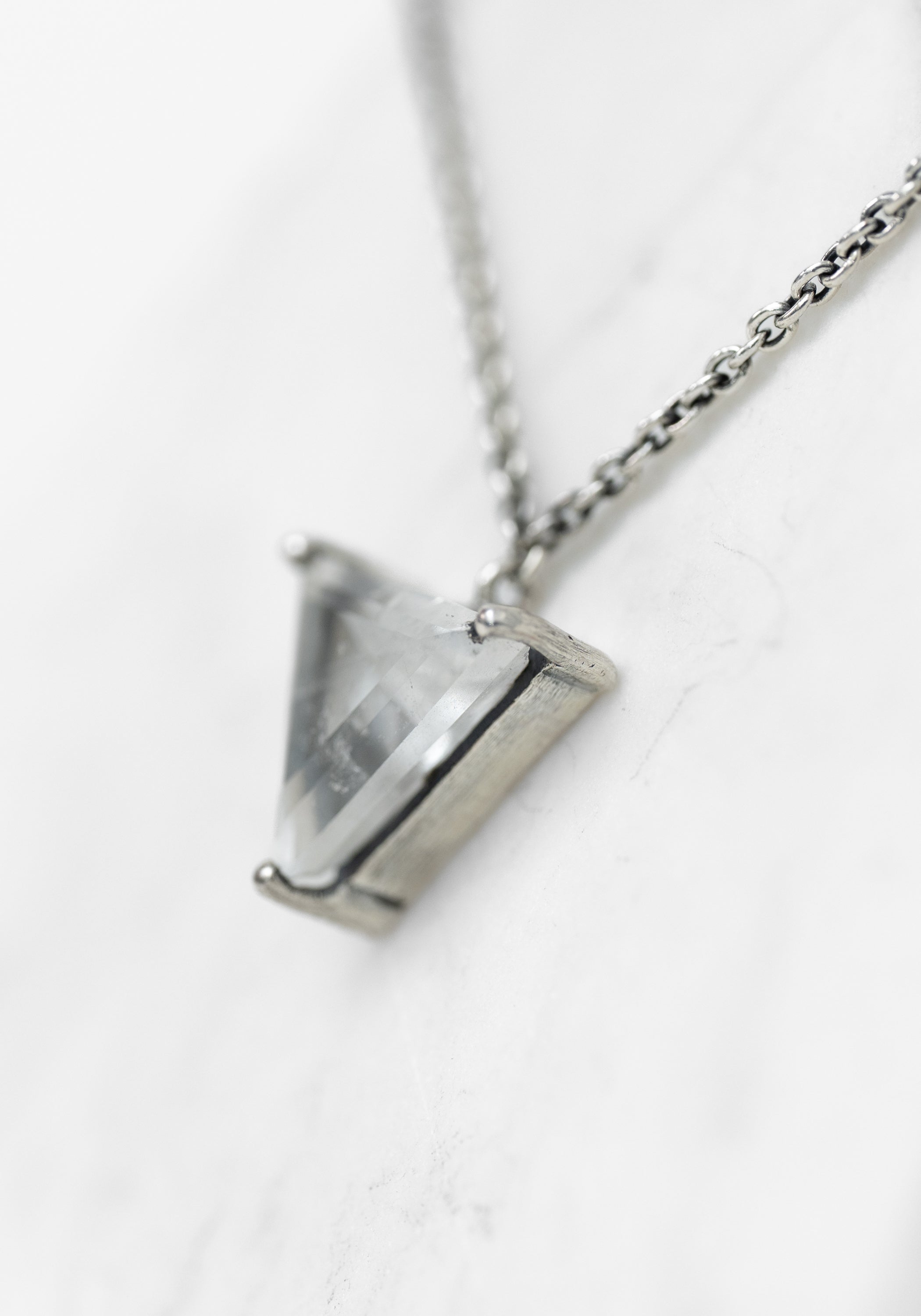 Sterling and Petite Triangle Quartz Necklace - December Thieves