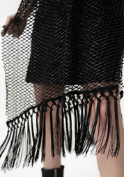 Herennia Laser Cut Leather Fringe Detail Dress - December Thieves