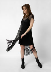 Herennia Laser Cut Leather Fringe Detail Dress - December Thieves