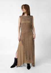 Galasia Asymmetric Layered Leather Detail Dress - December Thieves