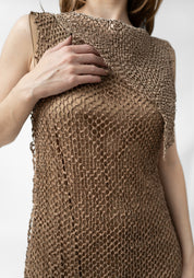 Galasia Asymmetric Layered Leather Detail Dress - December Thieves