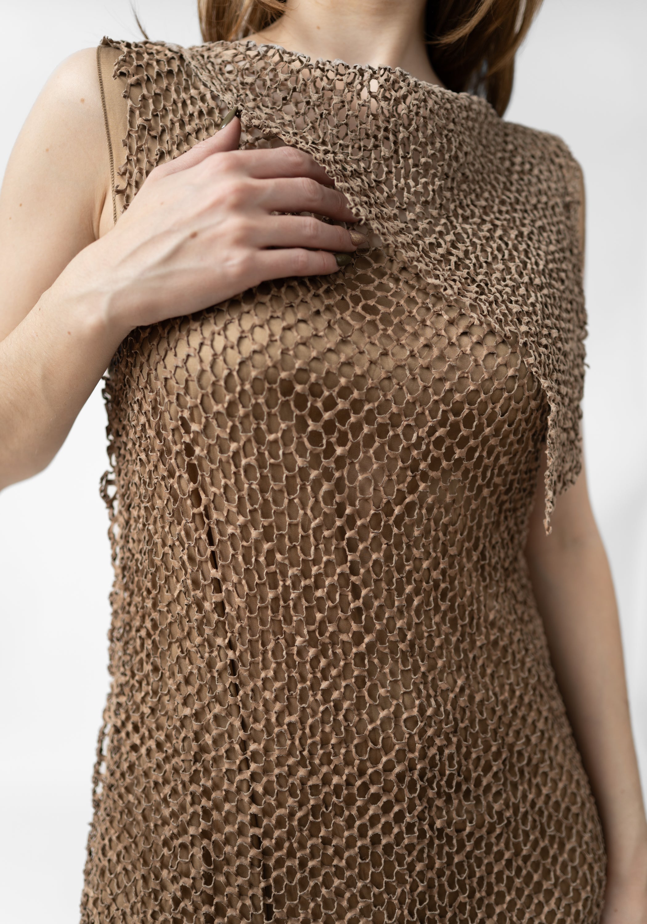 Galasia Asymmetric Layered Leather Detail Dress - December Thieves