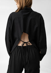 Bianca Oversized Open Back Tie Detail Blouse - December Thieves