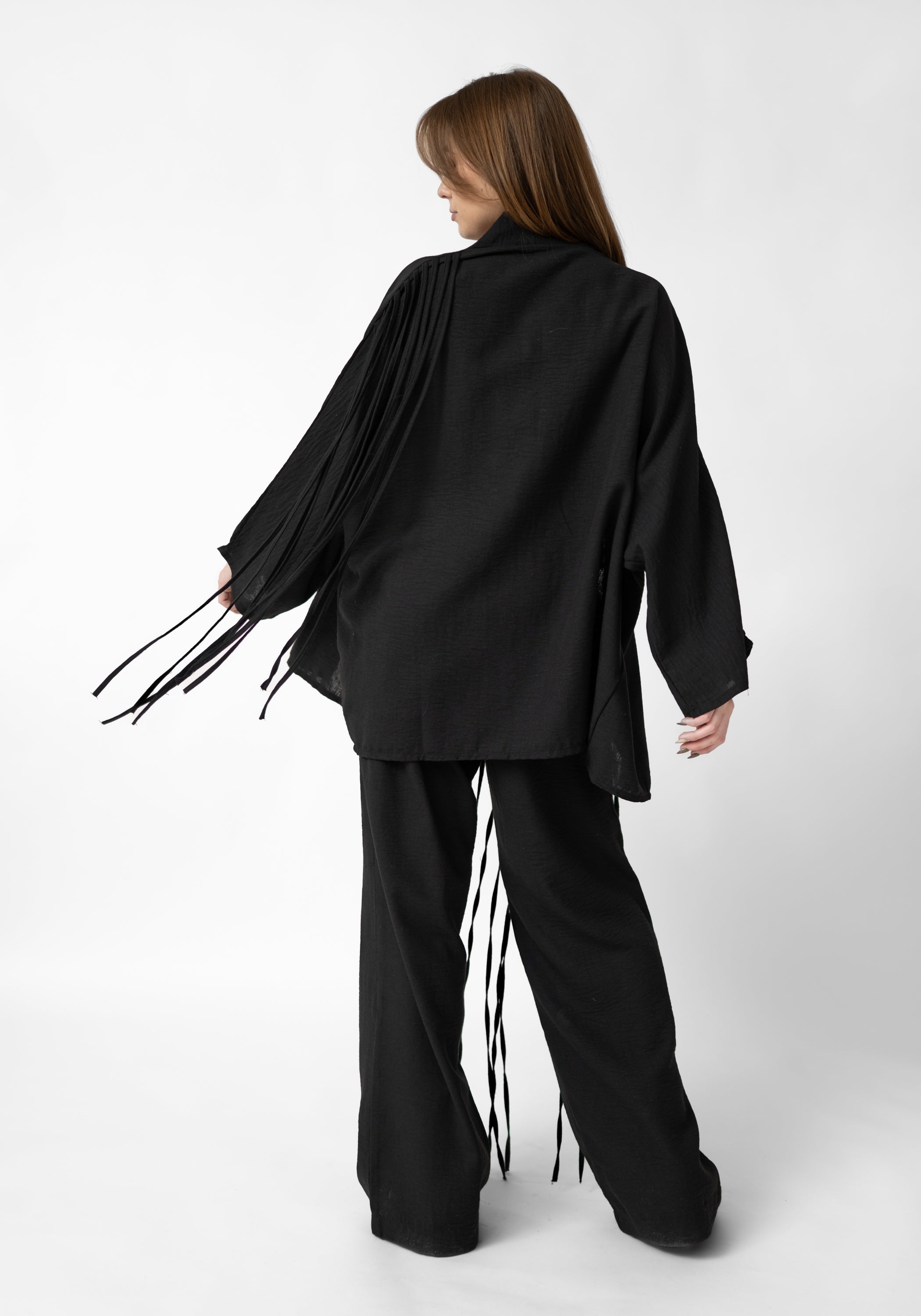 Adele Asymmetric Fringe Detail Linen Blend Jacket - December Thieves