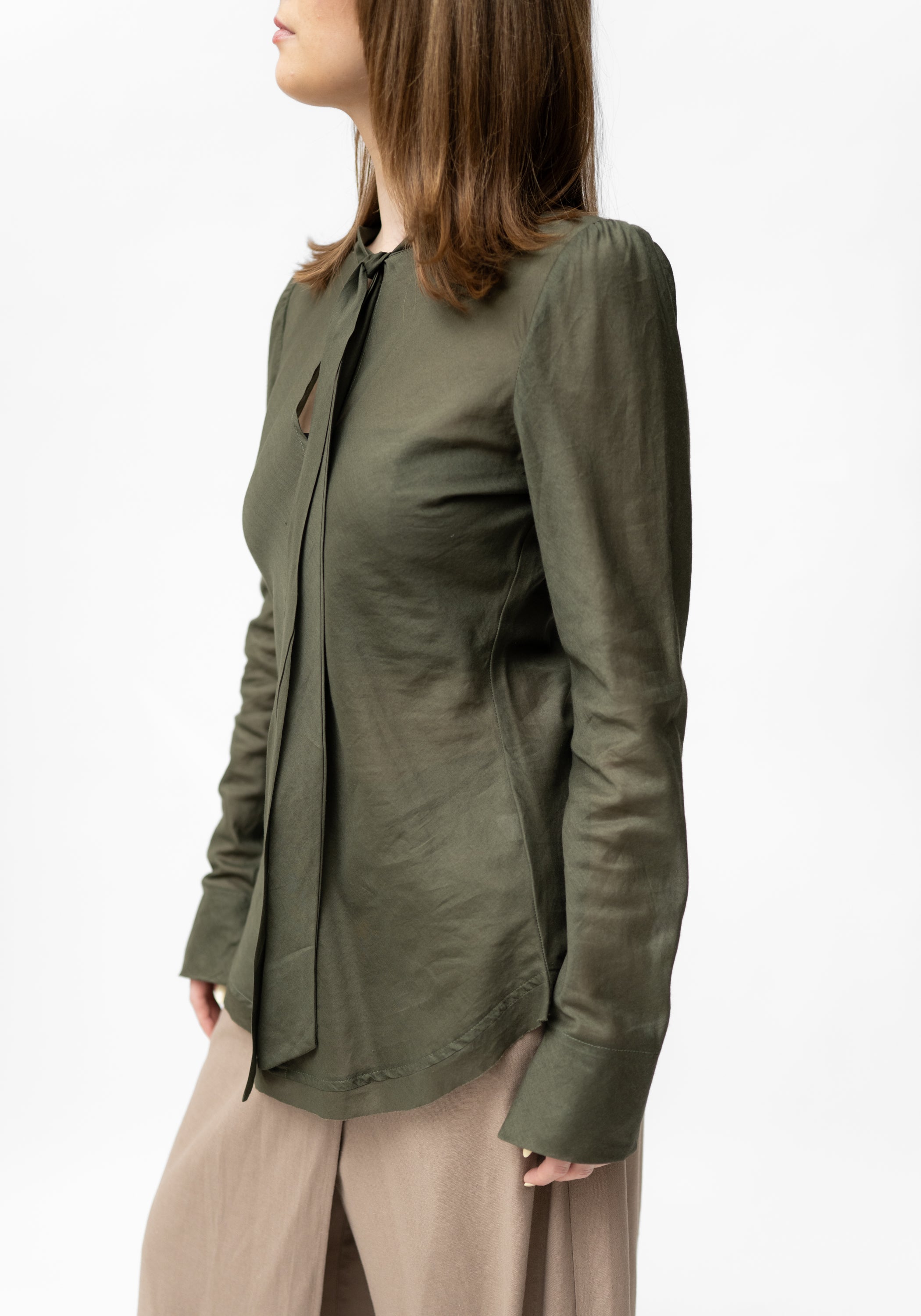 Petra Tie Neck Pullover Blouse