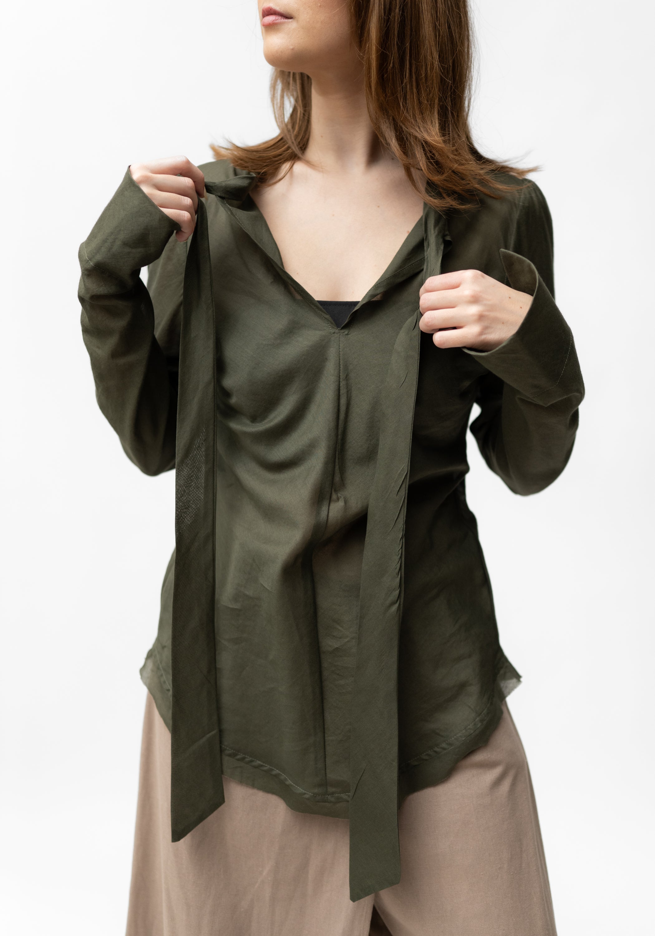 Petra Tie Neck Pullover Blouse