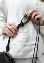 Black Leather Small Pear Bag