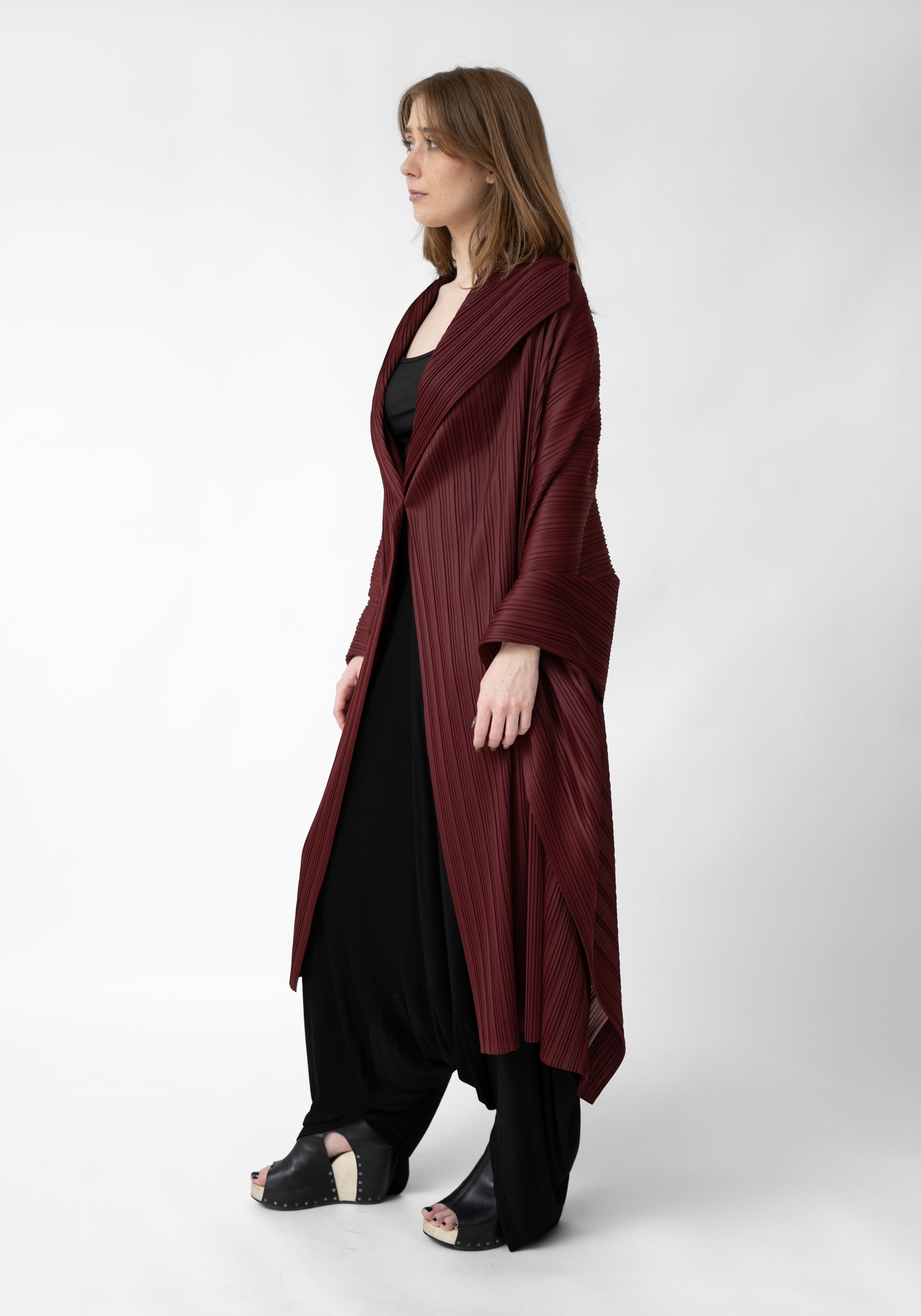 Oversized Pleated Shawl/Jacket