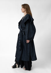 Oversized Open Front Tie Waist Jacket