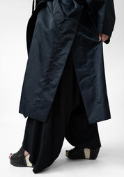 Oversized Open Front Tie Waist Jacket