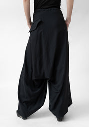 Drape Front Drop Seat Pants