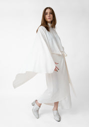 Asymmetric Open Shoulder Wrap Maxi Dress