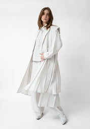 Button Side Sleeveless Paneled Blazer