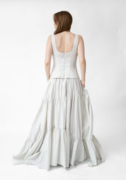 Corset Detail Tiered Skirt Maxi Dress