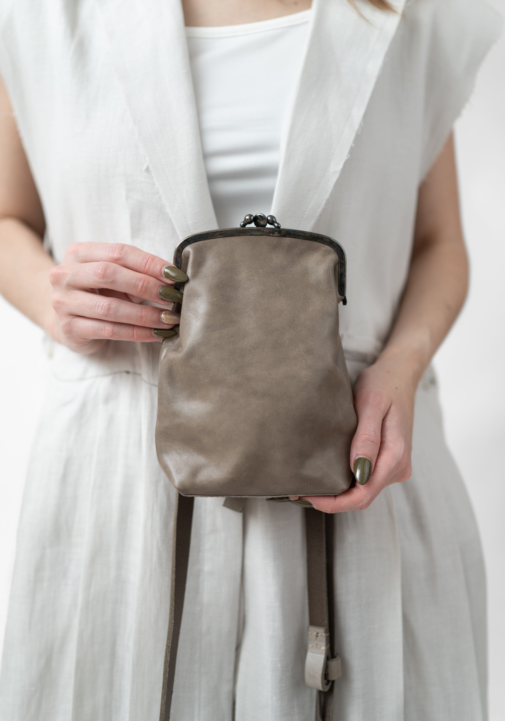 Bigla Beige Leather Bag