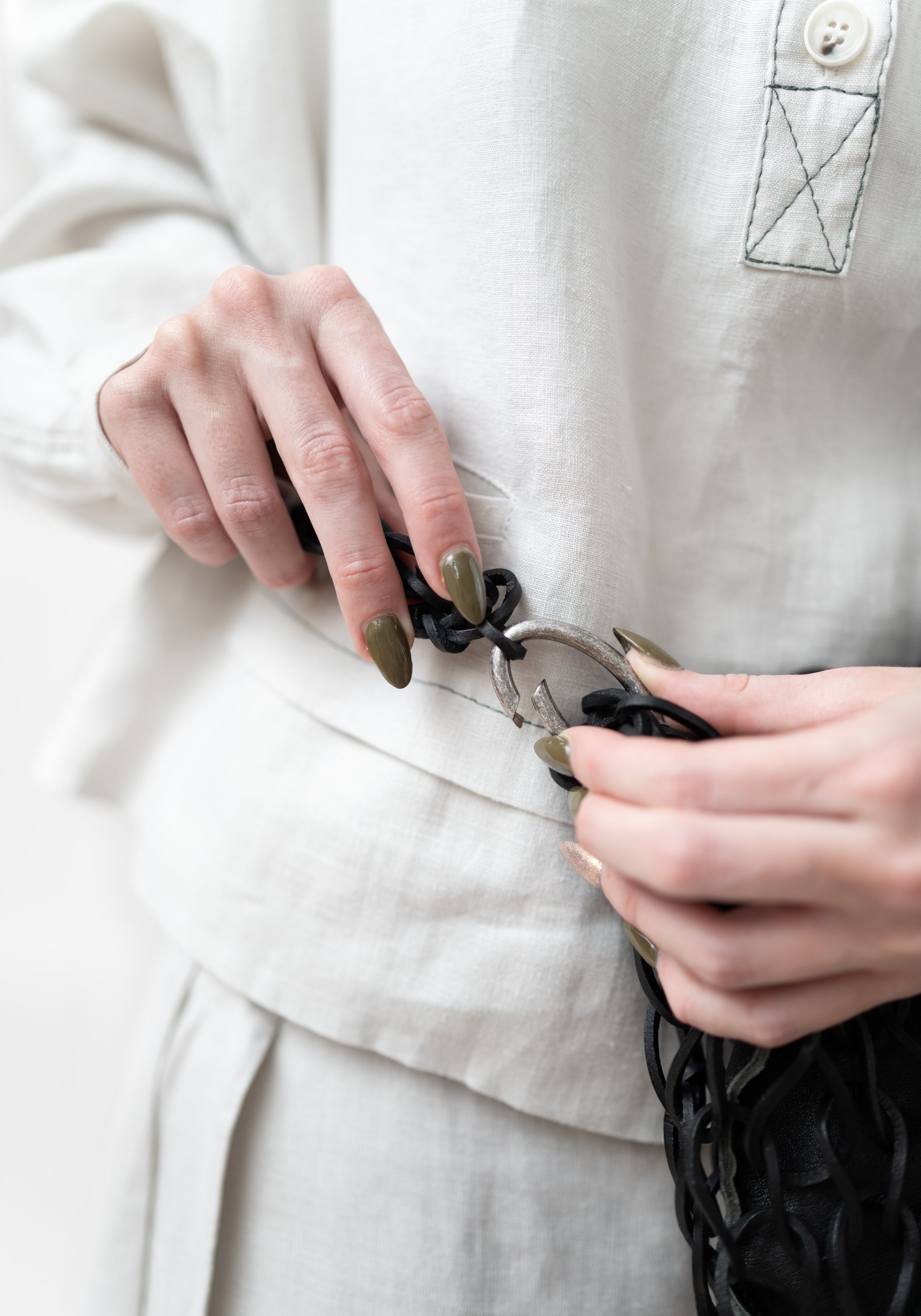 Petite Knit Black Leather Bag