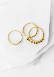 Gold Plated Serpent Rings Set (Set of 3)
