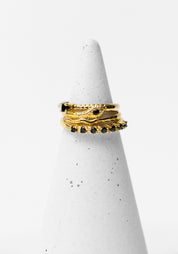 Gold Plated Serpent Rings Set (Set of 3)