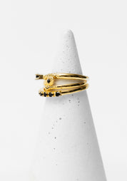 Gold Plated Serpent Rings Set (Set of 3)