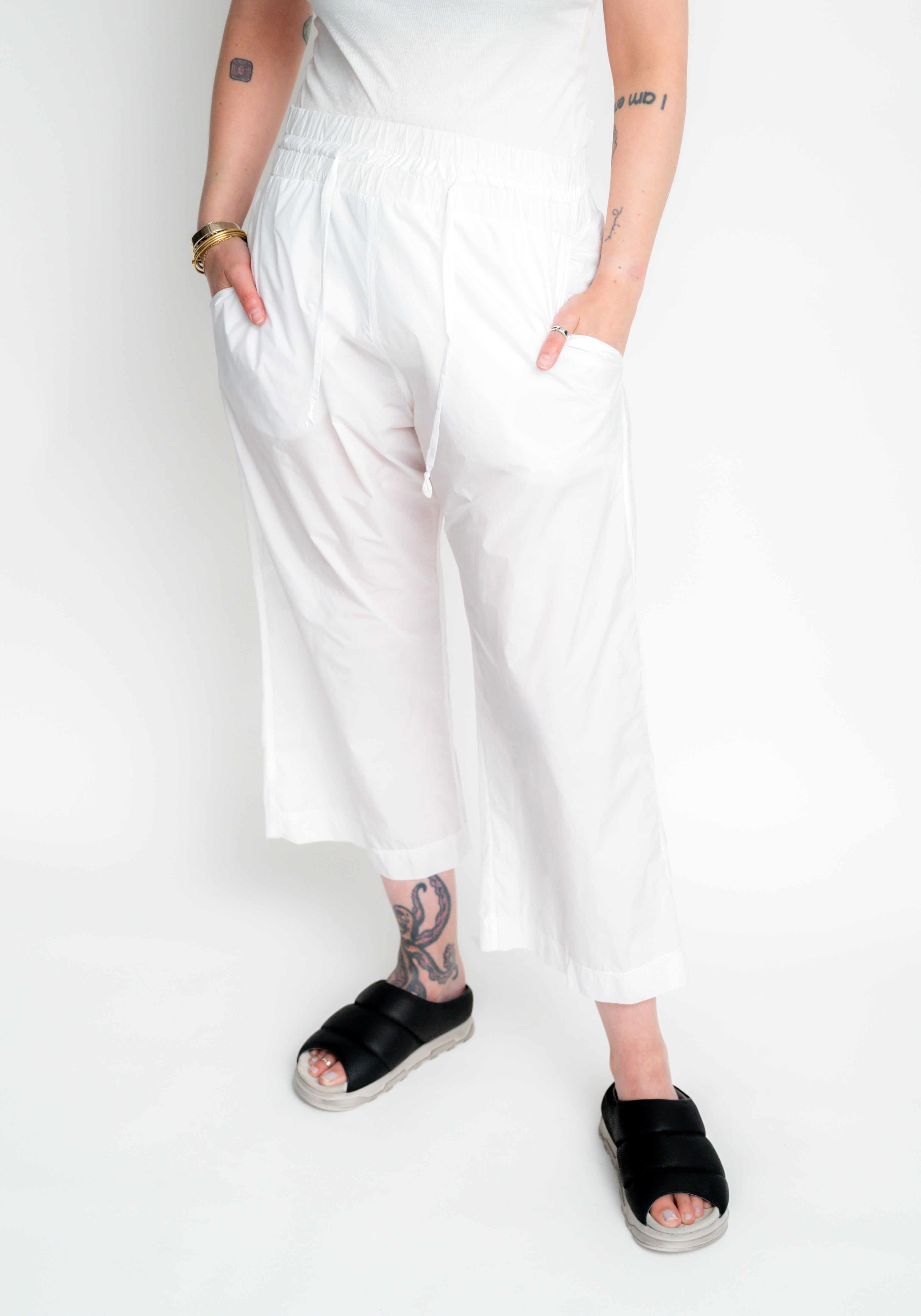 Semi-Sheer Drop Seat Wide Leg Pants