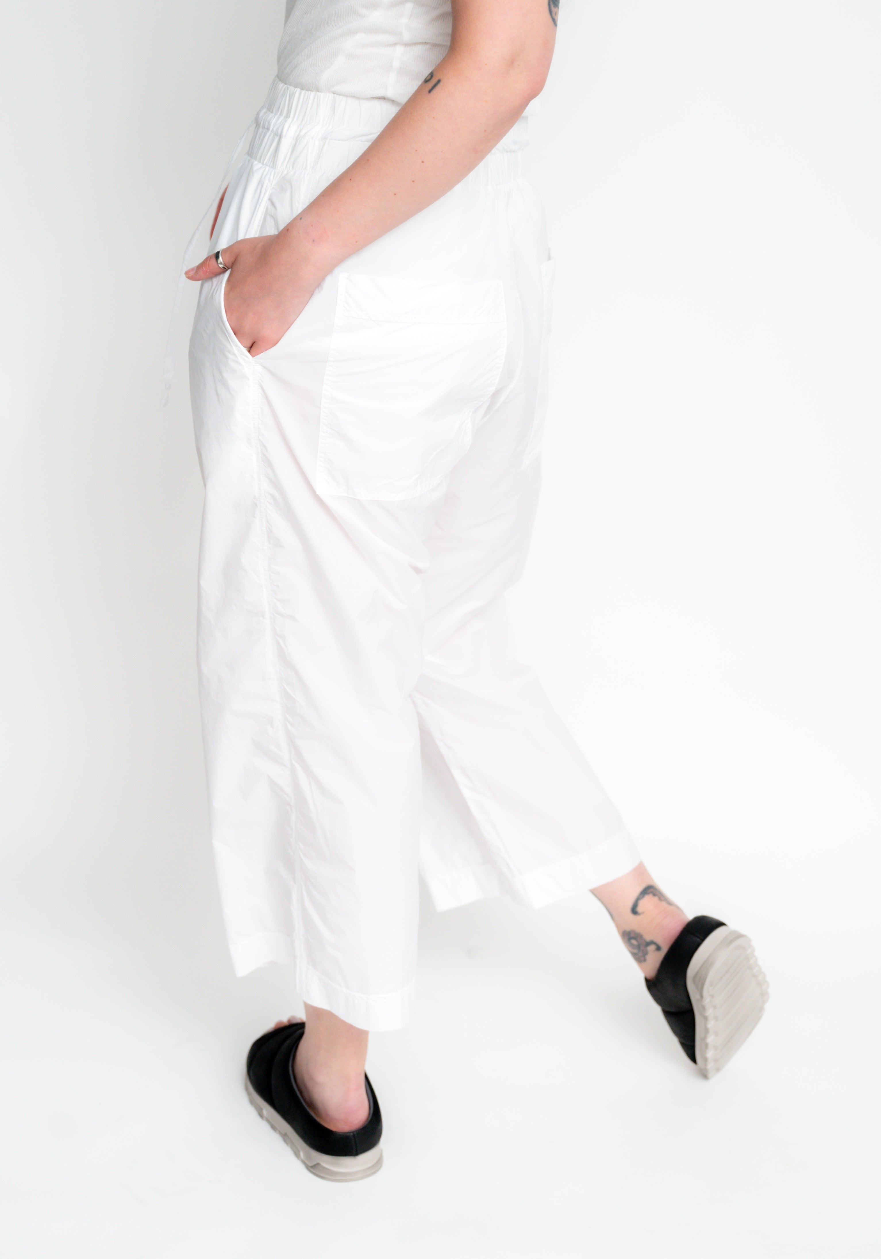 Semi-Sheer Drop Seat Wide Leg Pants