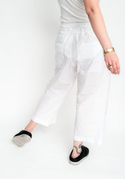 Semi-Sheer Drop Seat Wide Leg Pants