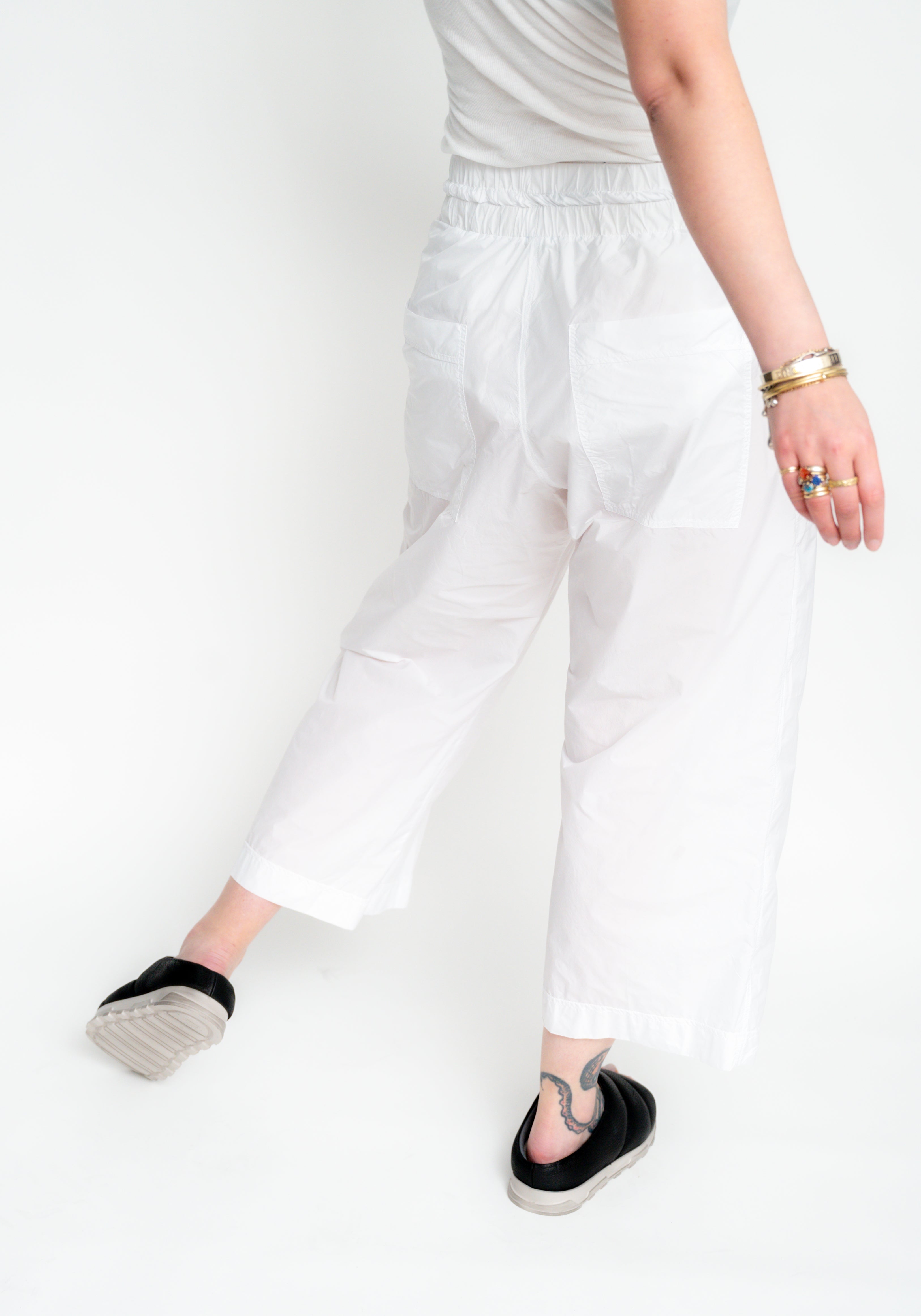 Semi-Sheer Drop Seat Wide Leg Pants