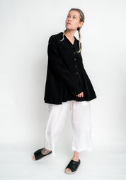 Semi-Sheer Drop Seat Wide Leg Pants