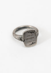 'Characters' Sterling Silver Shield Ring