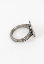 'Characters' Sterling Silver Shield Ring