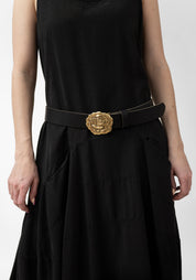 Leather and Brass Rose Belt - December Thieves