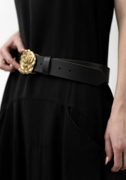 Leather and Brass Rose Belt - December Thieves