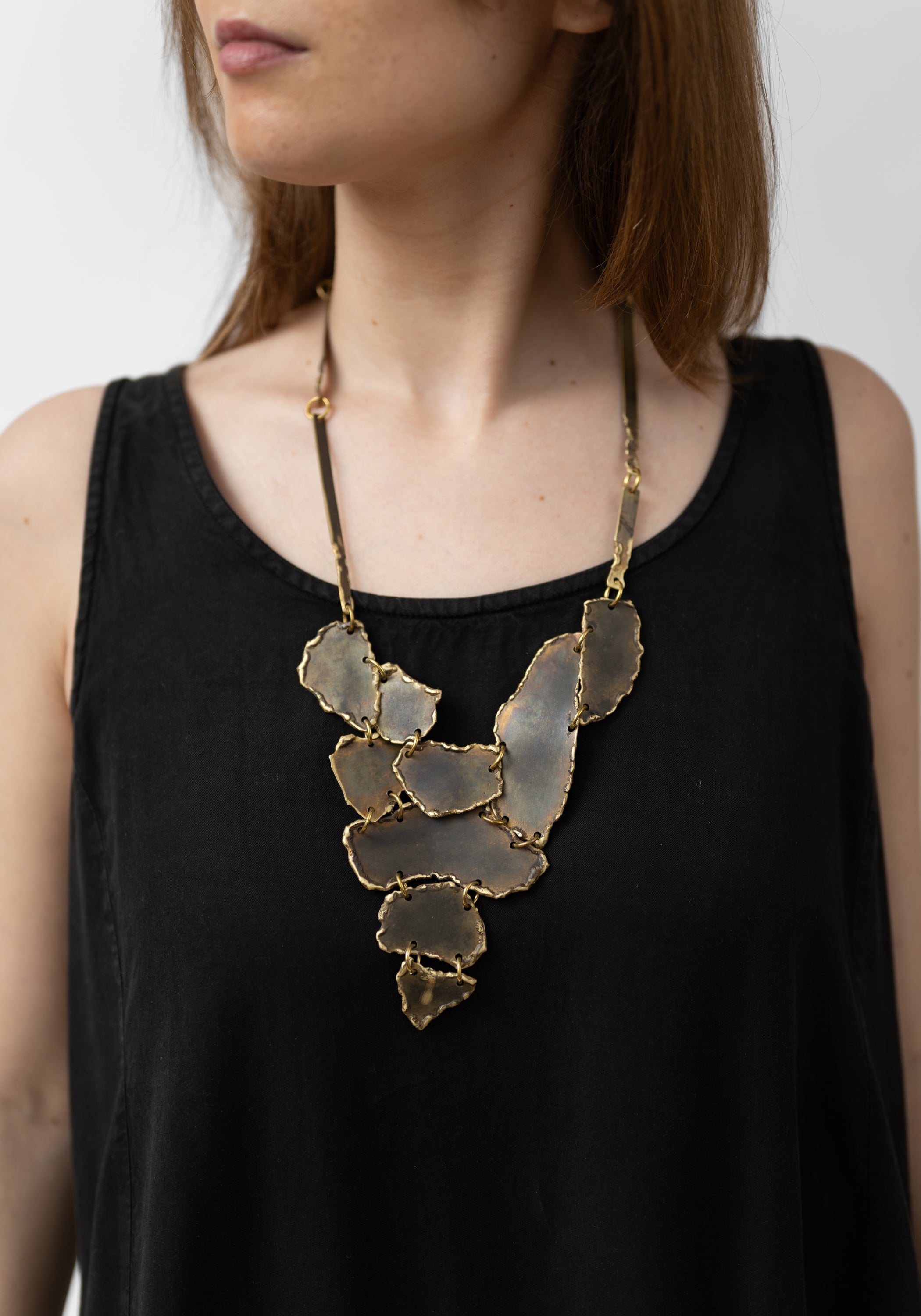 Bold Fragmento Patinated Brass Necklace - December Thieves