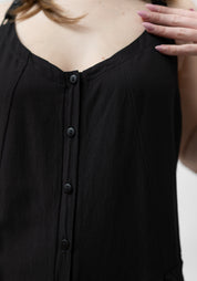 Tapered Leg Button Front Jumpsuit - December Thieves